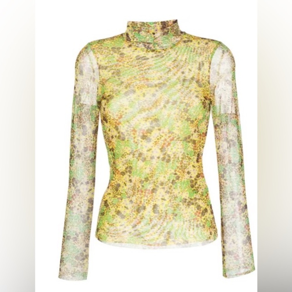Ted Baker London Lennix Mesh Mock Neck Long Sleeve Top